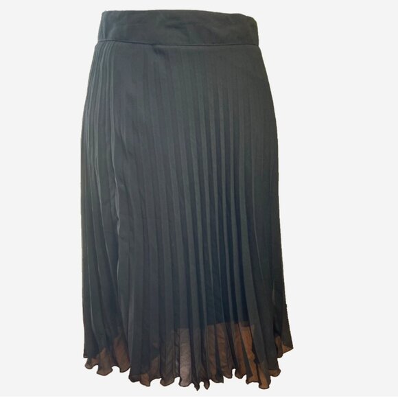 Eloquii Dresses & Skirts - Eloquii Black Sheer Pleated Chiffon Skirt 18/20 Lined Flowing Midi